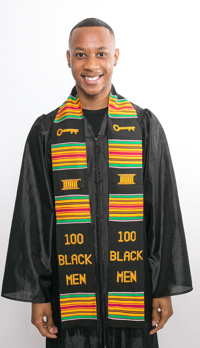 SS14-100 Black Men Kente Stole