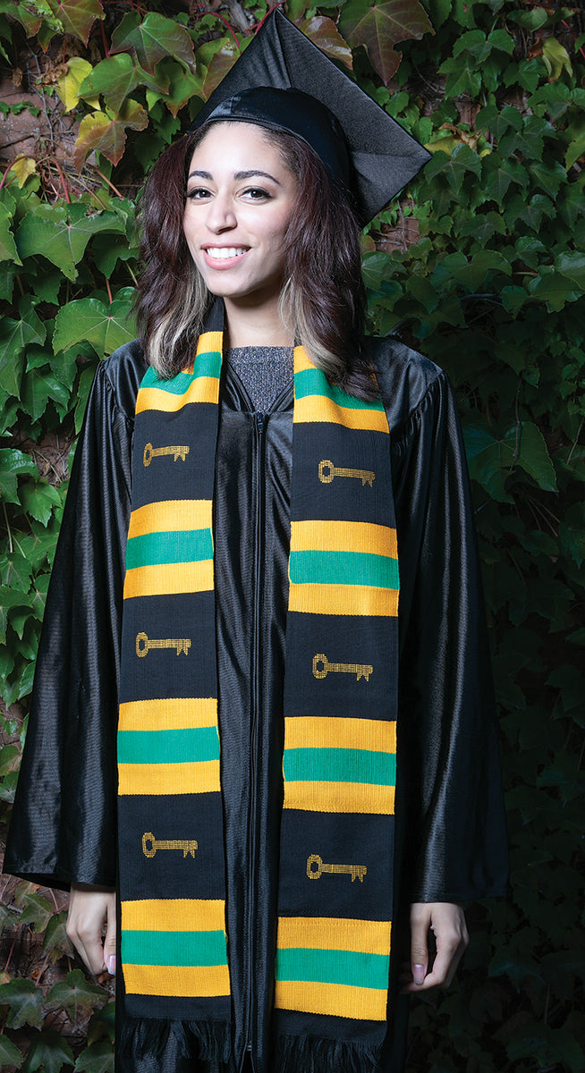 slim fit dress slacks Kente Graduation Stole with Black Tassel