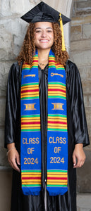 AF10-CLASS OF 2024 KENTE STOLE-"ROYALTY, KEY TO SUCCESS, WEALTH"