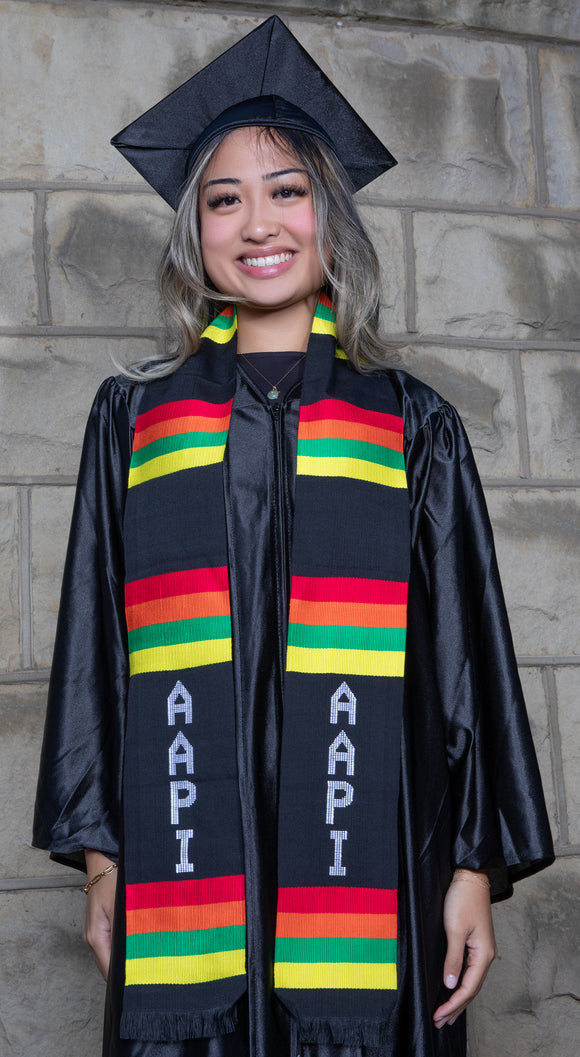 Islander Graduation LS53-AAPI (Asian American Pacific Islander) Graduation Stole | Black C ...