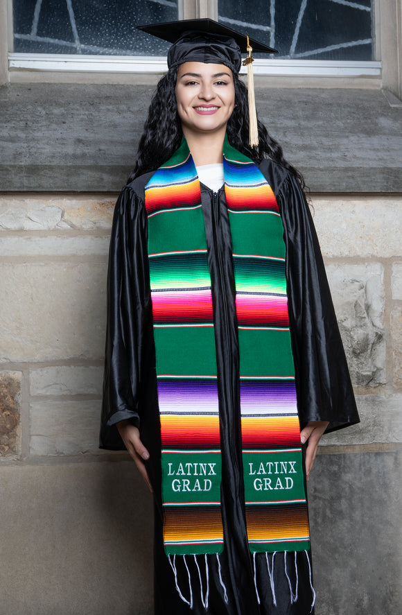 SLG4-GREEN MEXICAN SERAPE STOLE LATINX GRAD SLG4-GREEN MEXICAN SERAPE STOLE LATINX GRAD