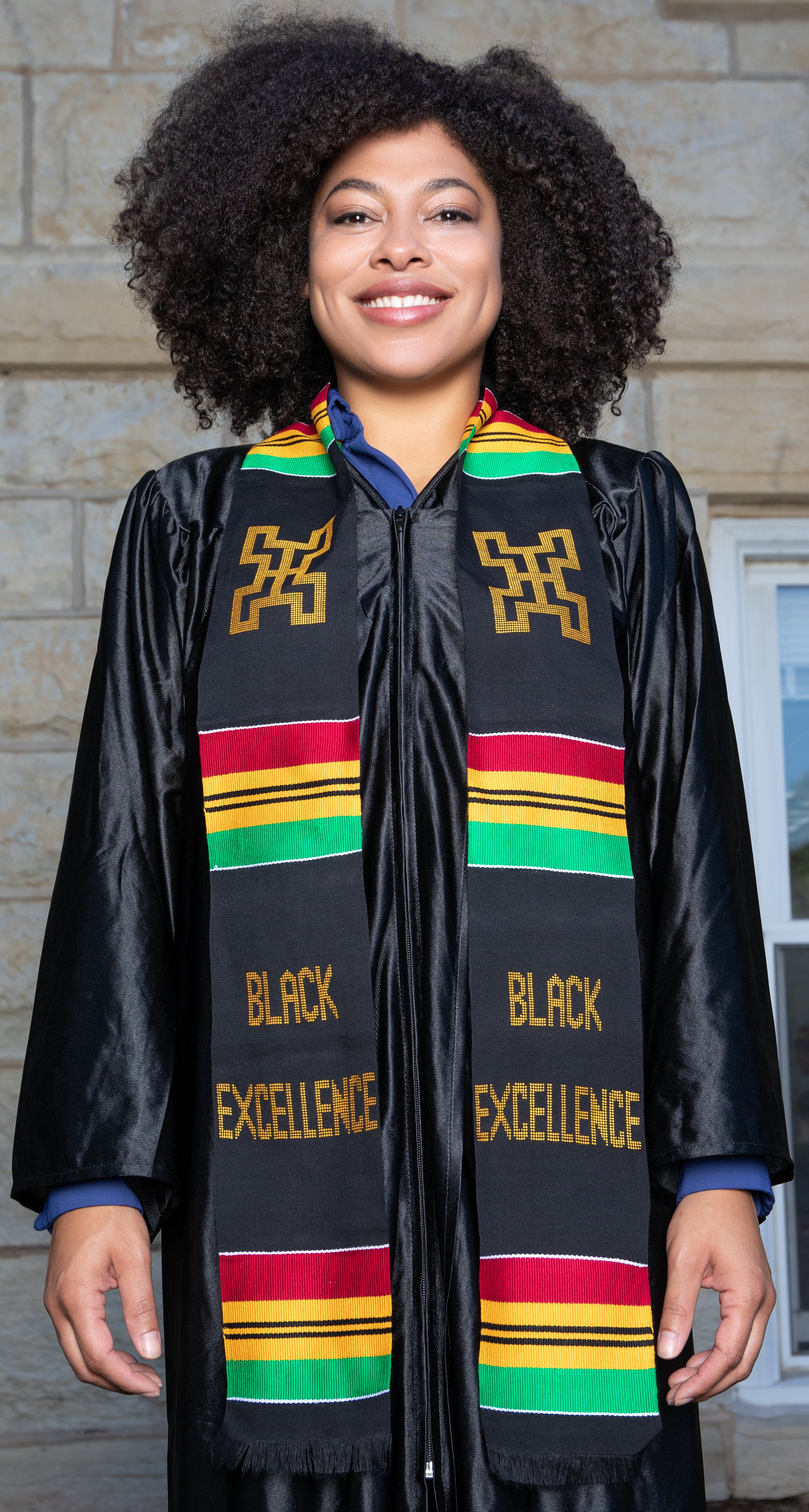 Étole Magique De Remise De Diplôme Black Girl 2024 - Écharpe Kente Class Of 2024 - Art Africain Authentique