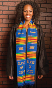 AF10-CLASS OF 2023 KENTE STOLE-"ROYALTY, KEY TO SUCCESS, WEALTH"