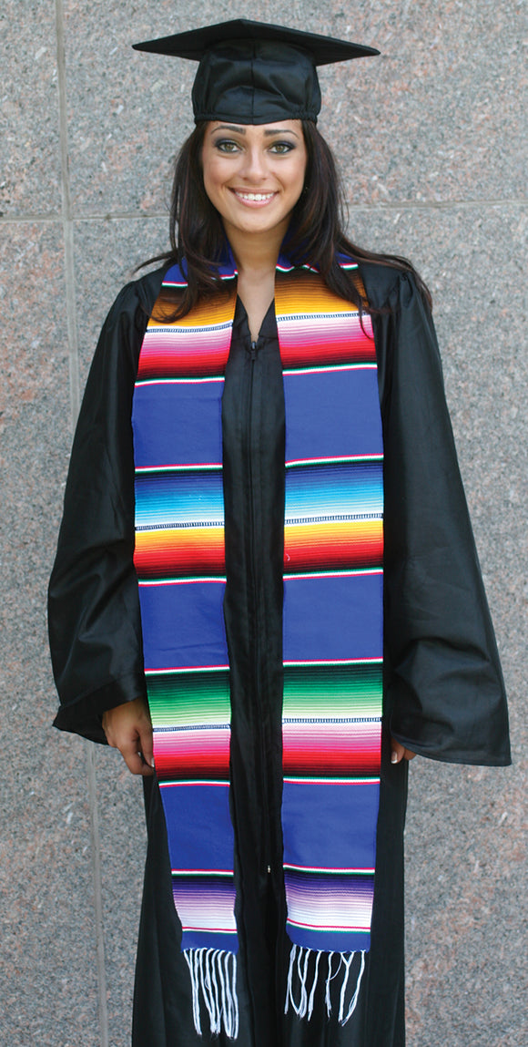 SR3-Blue Mexican Serape Graduation Stole (Extra-Long 84) SR3-Blue Mexican Serape Graduation Stole (Extra-Long 84)